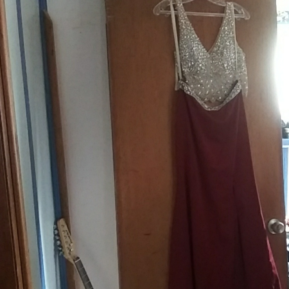 Wine colored two piece dress not red ...